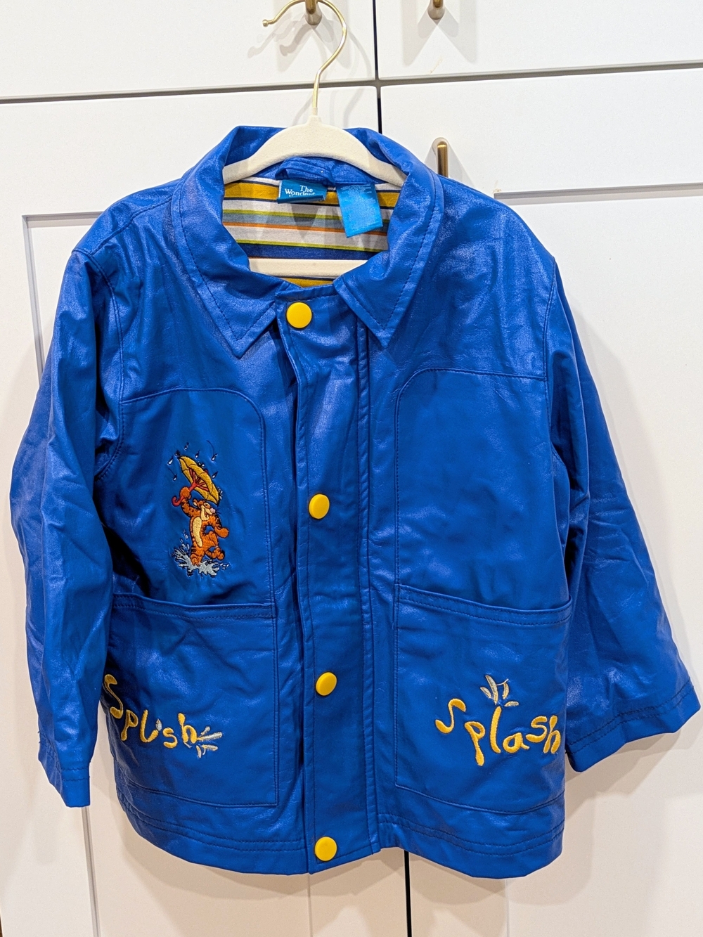 Vintage Disney Blue Raincoat With Tigger Embroidery